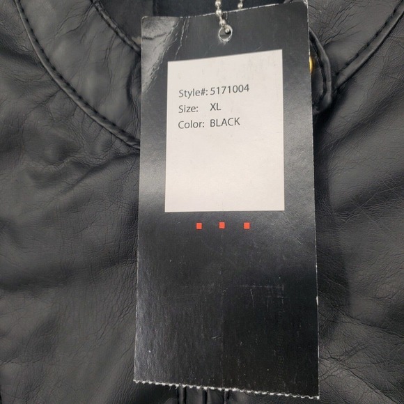 NEW Therapy by Lane Crawford Black Vegan Faux Leather Crop Moto Jacket XL 117070 - Picture 4 of 12